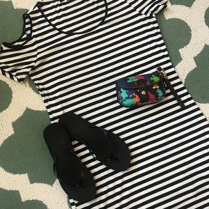 Stripped cut out shoulders cotton Med